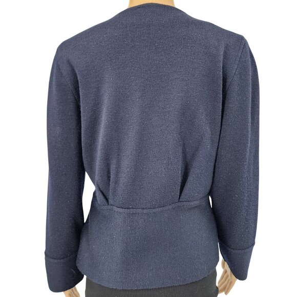 Rodier Vintage Womens Navy Wool Blend Cardigan Sweater Size Small - Picture 3 of 11